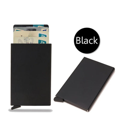 Rfid Smart Wallet Card Holder Metal Thin Slim Men Women Wallets Pop Up Minimalist Wallet Small Black Purse Vallet Walets for Men - Avero