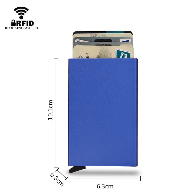 Rfid Smart Wallet Card Holder Metal Thin Slim Men Women Wallets Pop Up Minimalist Wallet Small Black Purse Vallet Walets for Men - Avero