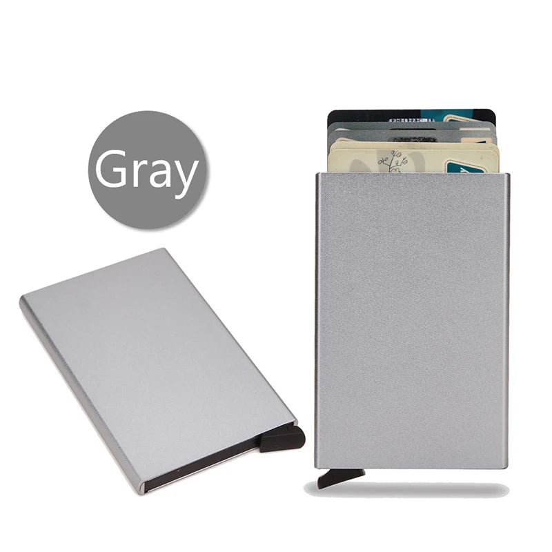 Rfid Smart Wallet Card Holder Metal Thin Slim Men Women Wallets Pop Up Minimalist Wallet Small Black Purse Vallet Walets for Men - Avero