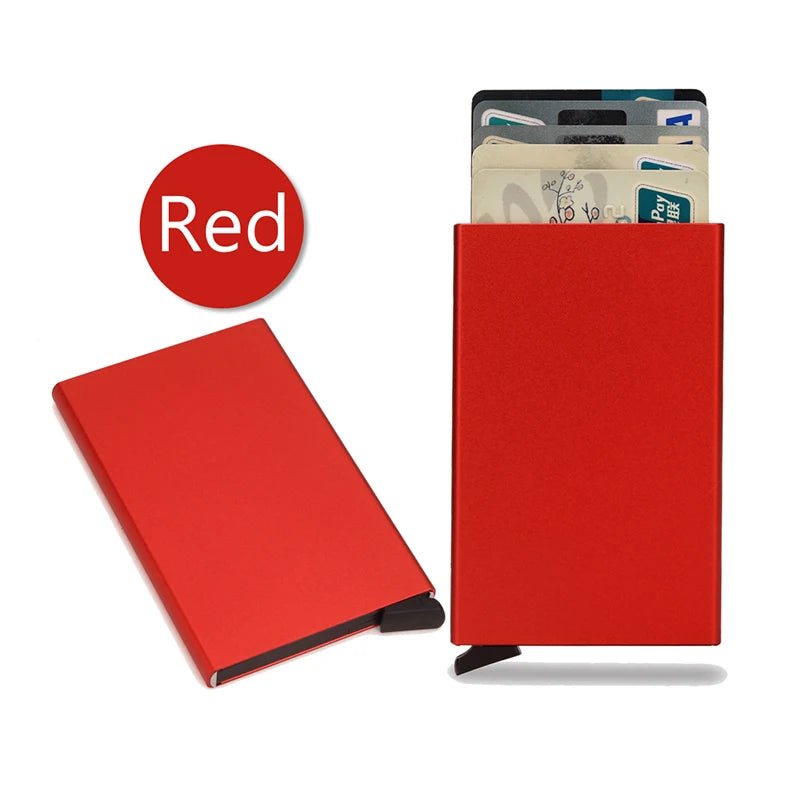 Rfid Smart Wallet Card Holder Metal Thin Slim Men Women Wallets Pop Up Minimalist Wallet Small Black Purse Vallet Walets for Men - Avero
