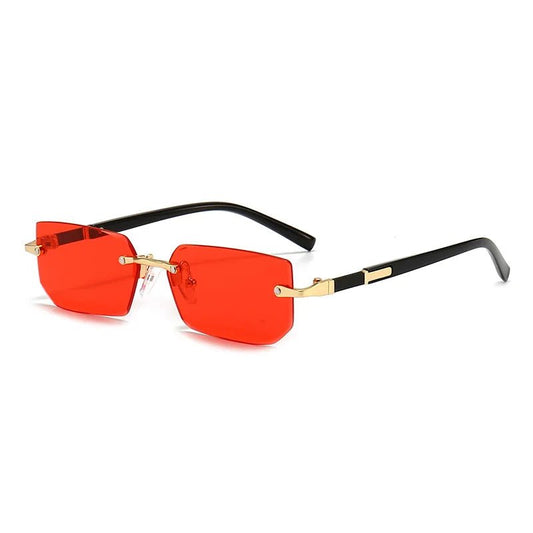 Rimless Sunglasses Rectangle Fashion Popular Women Men Shades Small Square Sun Glasses For Female Male Summer Traveling Oculos - Avero