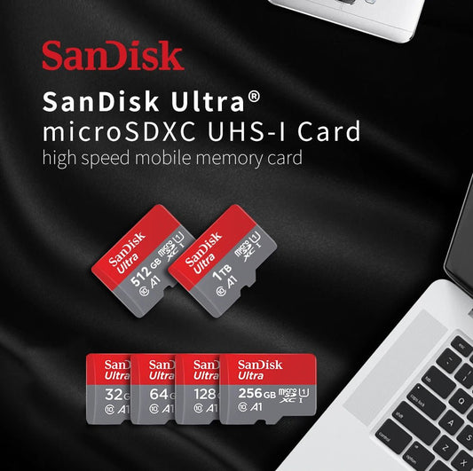SanDisk Micro SD Memory Ultra TF Flash Card A1 V10 C10 U1 32GB 64G 128G 256G for Camera Phone Nintendo Switch Tablet Drone - Avero