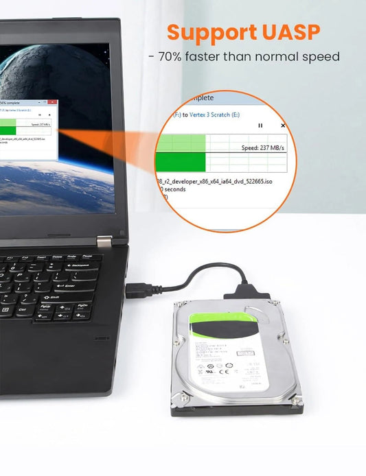 SATA to USB 3.0 Cable, USB 3.0 to SATA Adapter, Compatible with 2.5" SATA III HDD&SSD Hard Disk Driver - Avero