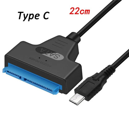 SATA to USB 3.0/2.0/Type - C Adapter Sata Cable Up To 6 Gbps Support 2.5 Inch External HDD SSD Hard Drive 22 Pin Sata III Cable - Avero