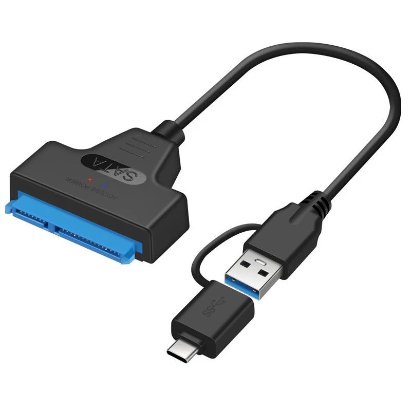 SATA to USB 3.0/2.0/Type - C Adapter Sata Cable Up To 6 Gbps Support 2.5 Inch External HDD SSD Hard Drive 22 Pin Sata III Cable - Avero