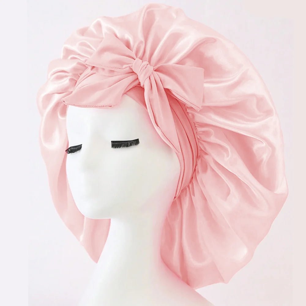 Satin Bonnet Silk Bonnet Adjustable Bonne For Sleeping Hair Bonnet With Tie Band Bonnets For Women Men - Avero