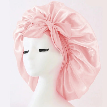 Satin Bonnet Silk Bonnet Adjustable Bonne For Sleeping Hair Bonnet With Tie Band Bonnets For Women Men - Avero