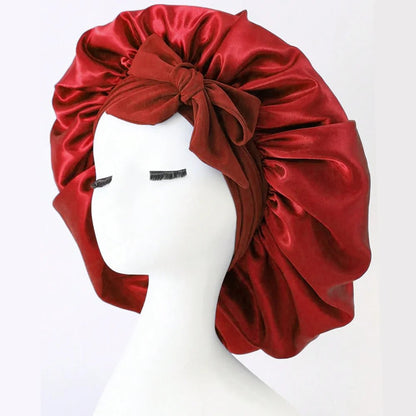 Satin Bonnet Silk Bonnet Adjustable Bonne For Sleeping Hair Bonnet With Tie Band Bonnets For Women Men - Avero