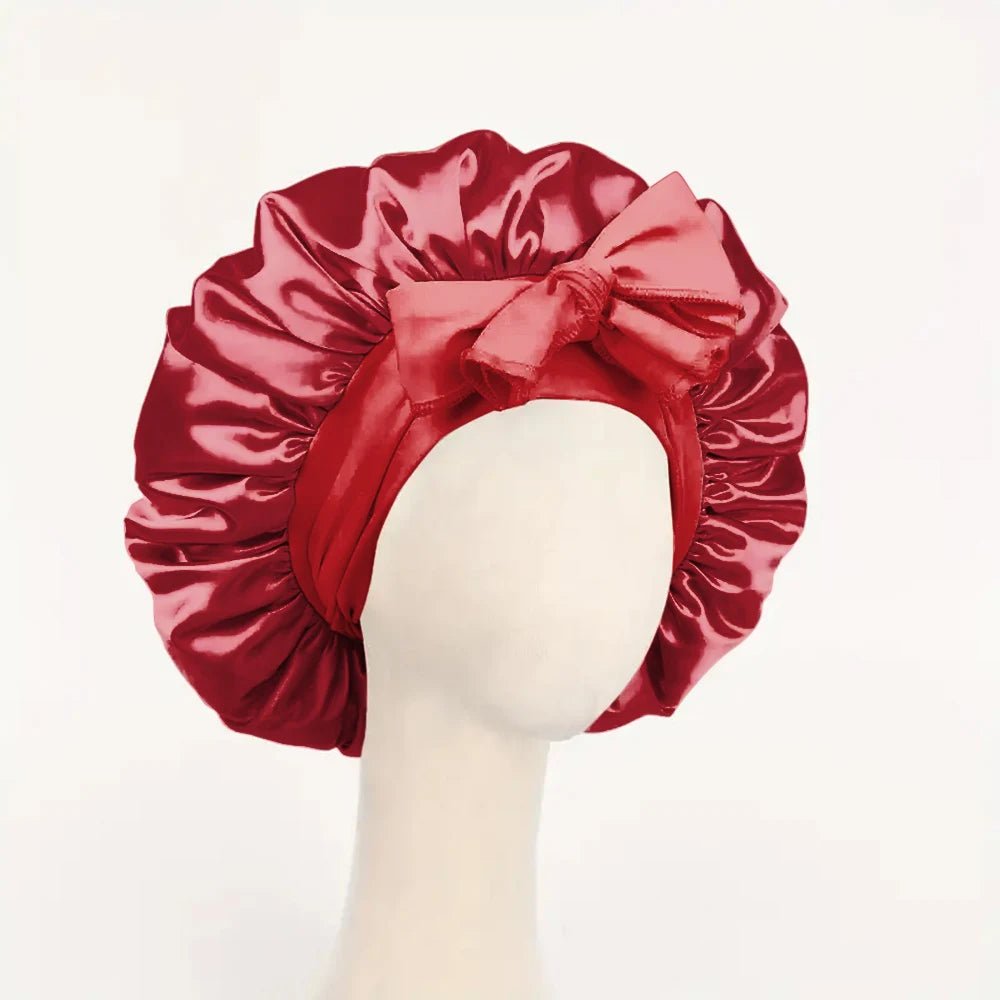 Satin Bonnet Silk Bonnet Adjustable Bonne For Sleeping Hair Bonnet With Tie Band Bonnets For Women Men - Avero