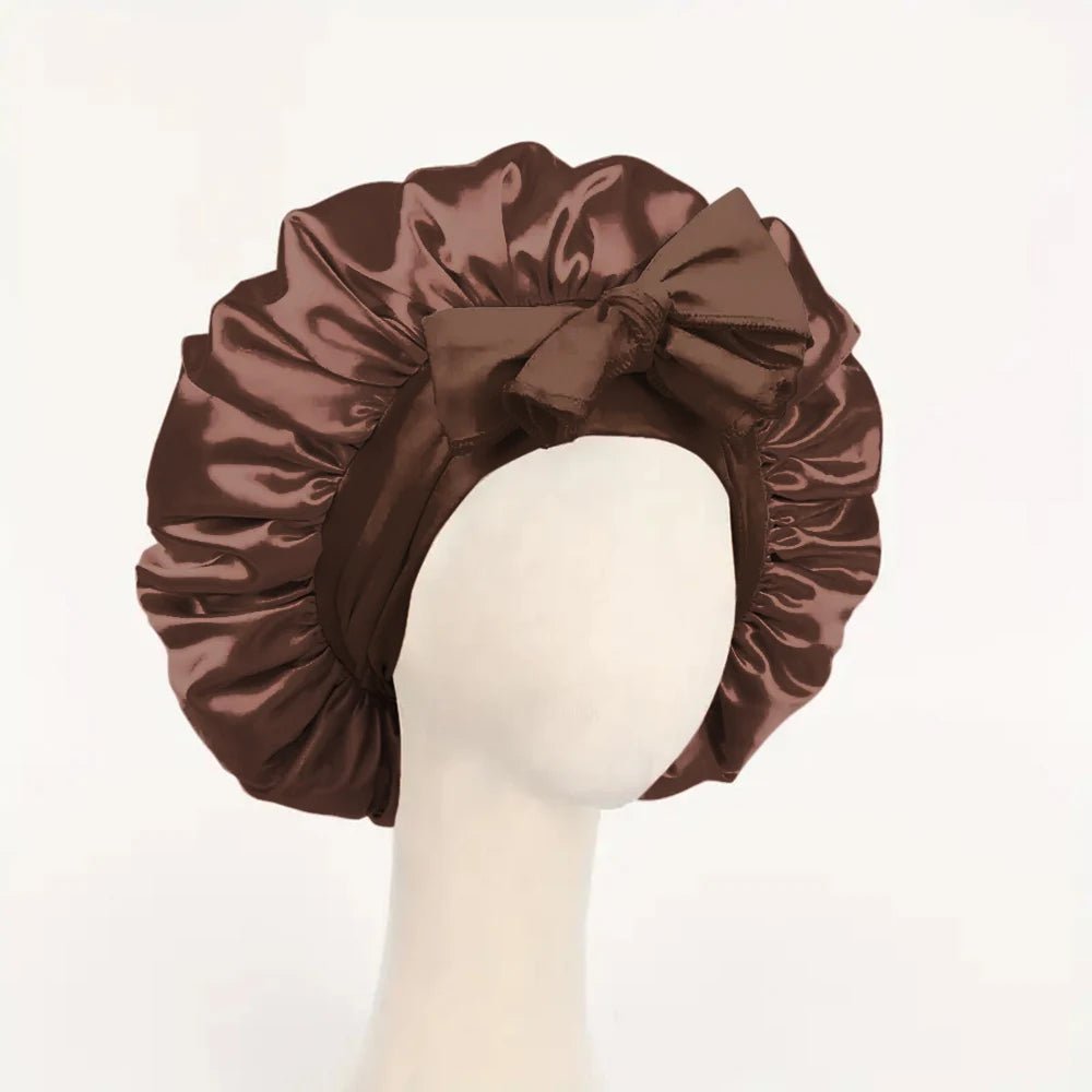 Satin Bonnet Silk Bonnet Adjustable Bonne For Sleeping Hair Bonnet With Tie Band Bonnets For Women Men - Avero