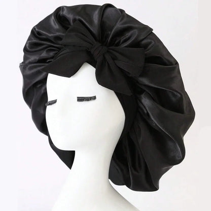 Satin Bonnet Silk Bonnet Adjustable Bonne For Sleeping Hair Bonnet With Tie Band Bonnets For Women Men - Avero