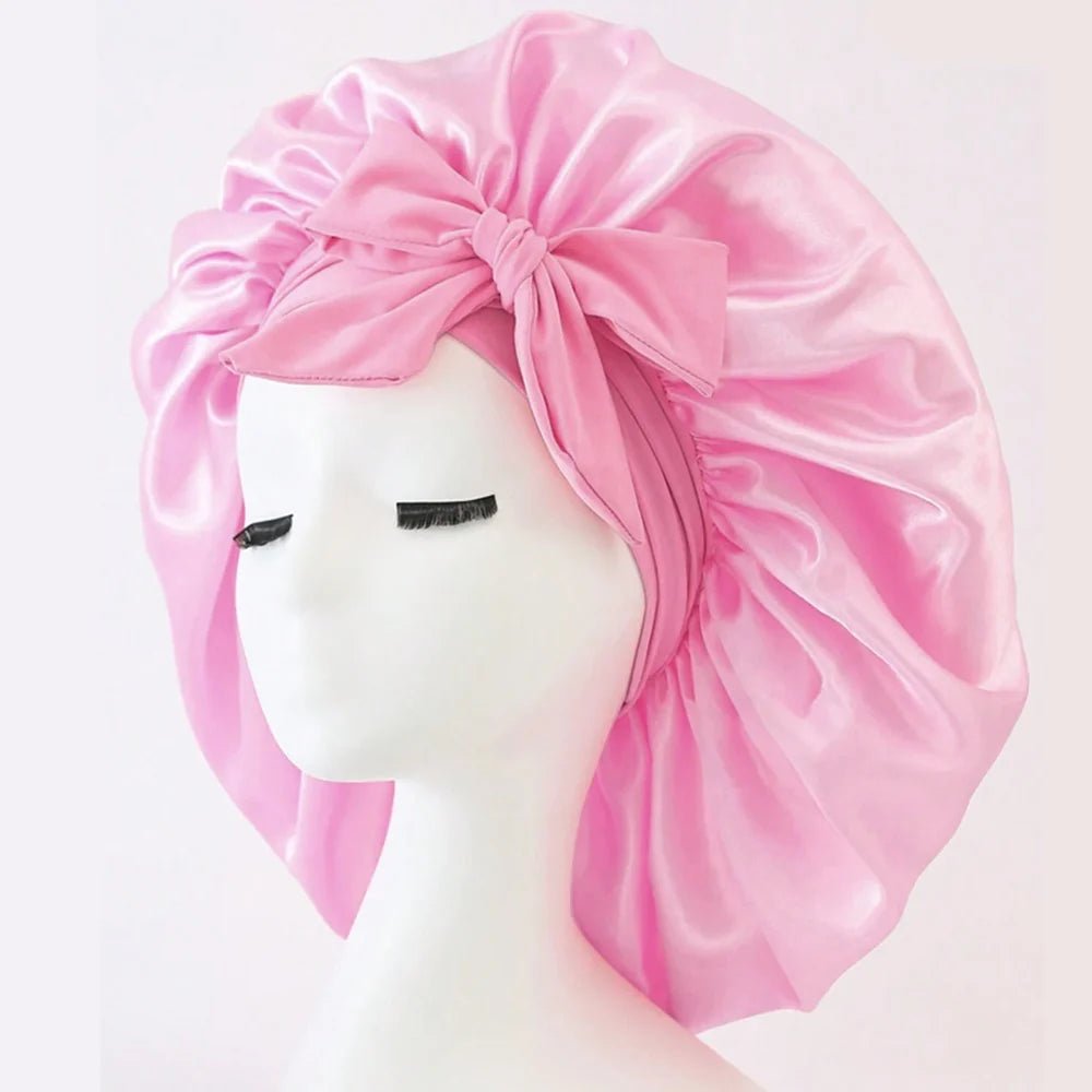 Satin Bonnet Silk Bonnet Adjustable Bonne For Sleeping Hair Bonnet With Tie Band Bonnets For Women Men - Avero