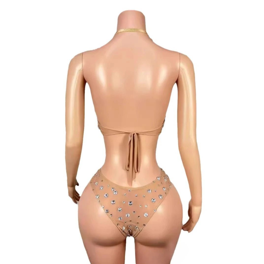 Sexy Seaside Surf Vacation Exquisite Rhinestone Bikini Spa Party Split Two - piece Spice Girl Swimsuit Vestidos De Noche Elegantes - Avero