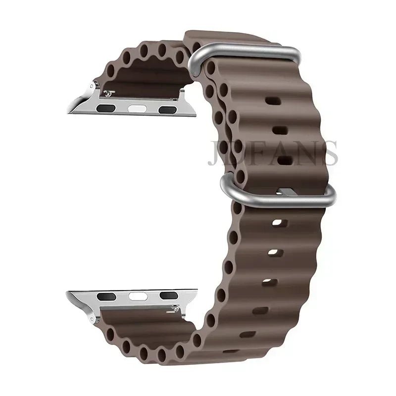 Silicone Ocean strap for Apple watch band Series Ultra 9 8 7 6 5 4 10 SE iwatch bracelet 42mm 44mm 45mm 49mm 40mm 41mm 46mm band - Avero
