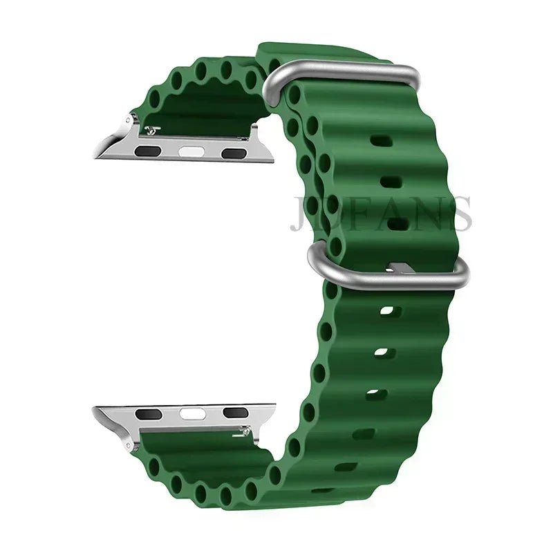 Silicone Ocean strap for Apple watch band Series Ultra 9 8 7 6 5 4 10 SE iwatch bracelet 42mm 44mm 45mm 49mm 40mm 41mm 46mm band - Avero