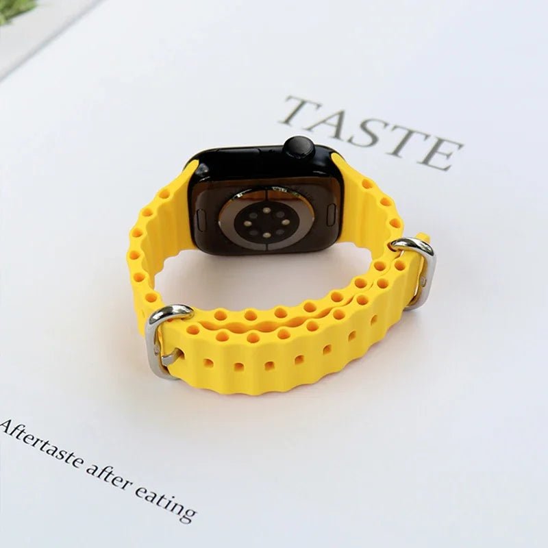 Silicone Ocean strap for Apple watch band Series Ultra 9 8 7 6 5 4 10 SE iwatch bracelet 42mm 44mm 45mm 49mm 40mm 41mm 46mm band - Avero