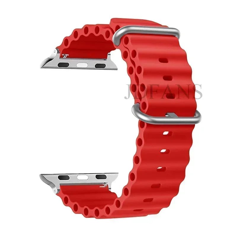 Silicone Ocean strap for Apple watch band Series Ultra 9 8 7 6 5 4 10 SE iwatch bracelet 42mm 44mm 45mm 49mm 40mm 41mm 46mm band - Avero