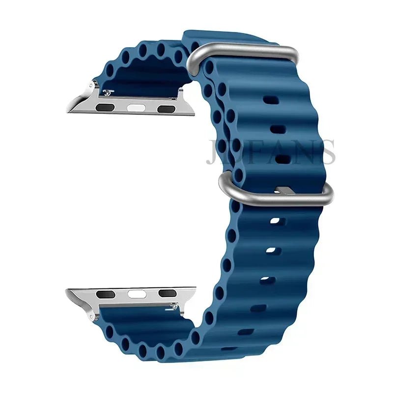 Silicone Ocean strap for Apple watch band Series Ultra 9 8 7 6 5 4 10 SE iwatch bracelet 42mm 44mm 45mm 49mm 40mm 41mm 46mm band - Avero