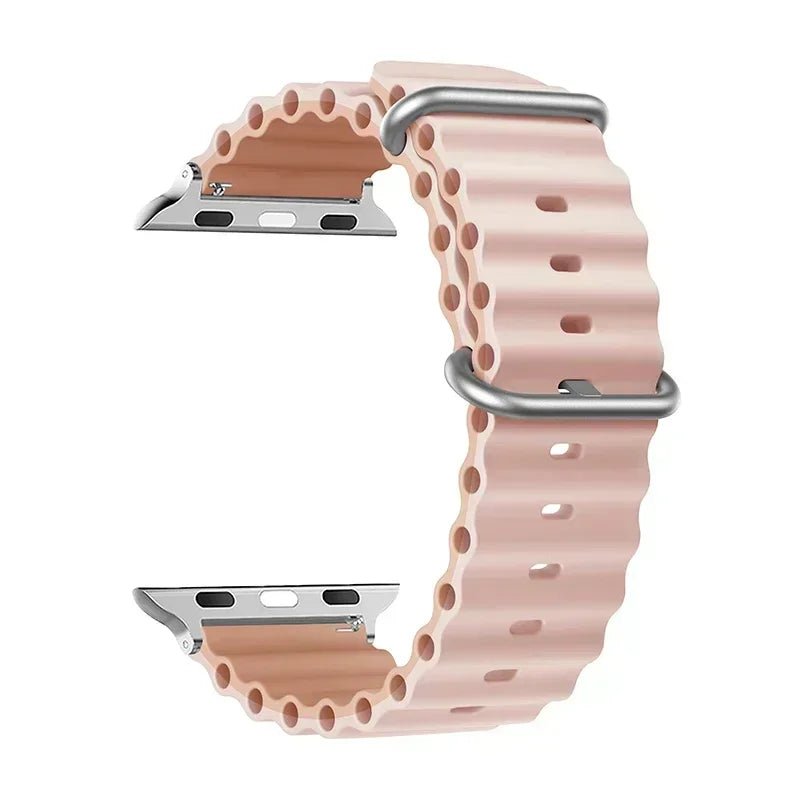 Silicone Ocean strap for Apple watch band Series Ultra 9 8 7 6 5 4 10 SE iwatch bracelet 42mm 44mm 45mm 49mm 40mm 41mm 46mm band - Avero