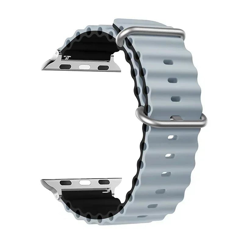 Silicone Ocean strap for Apple watch band Series Ultra 9 8 7 6 5 4 10 SE iwatch bracelet 42mm 44mm 45mm 49mm 40mm 41mm 46mm band - Avero