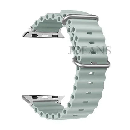 Silicone Ocean strap for Apple watch band Series Ultra 9 8 7 6 5 4 10 SE iwatch bracelet 42mm 44mm 45mm 49mm 40mm 41mm 46mm band - Avero