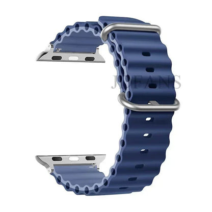 Silicone Ocean strap for Apple watch band Series Ultra 9 8 7 6 5 4 10 SE iwatch bracelet 42mm 44mm 45mm 49mm 40mm 41mm 46mm band - Avero