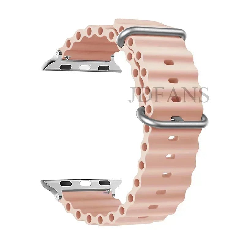 Silicone Ocean strap for Apple watch band Series Ultra 9 8 7 6 5 4 10 SE iwatch bracelet 42mm 44mm 45mm 49mm 40mm 41mm 46mm band - Avero