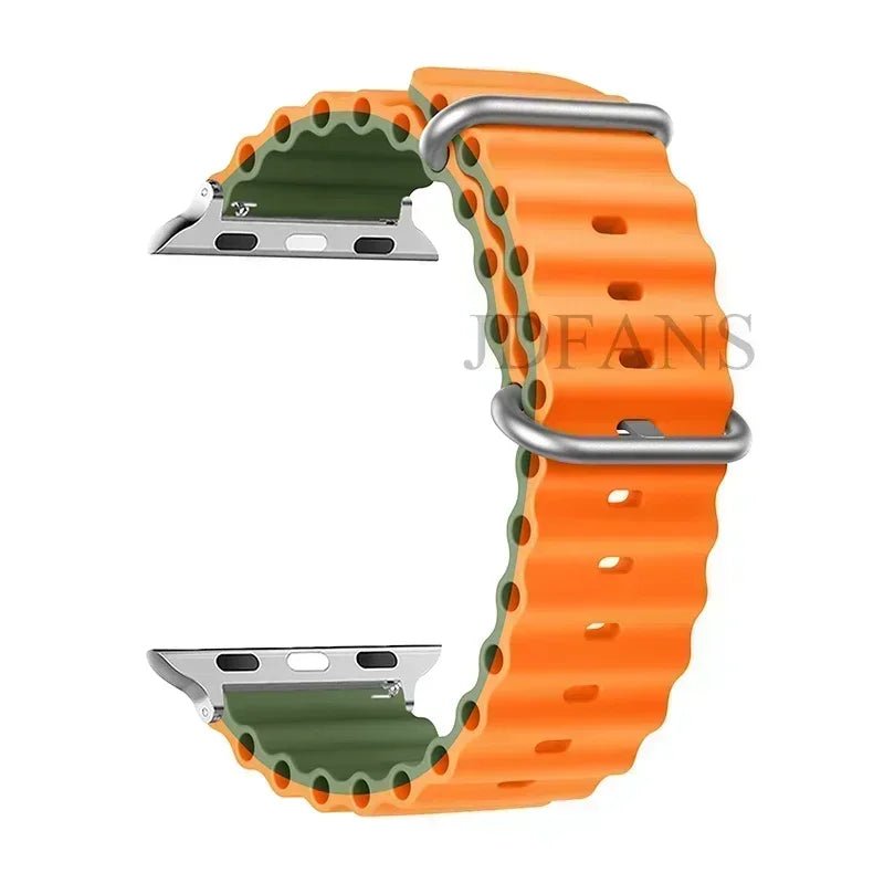 Silicone Ocean strap for Apple watch band Series Ultra 9 8 7 6 5 4 10 SE iwatch bracelet 42mm 44mm 45mm 49mm 40mm 41mm 46mm band - Avero