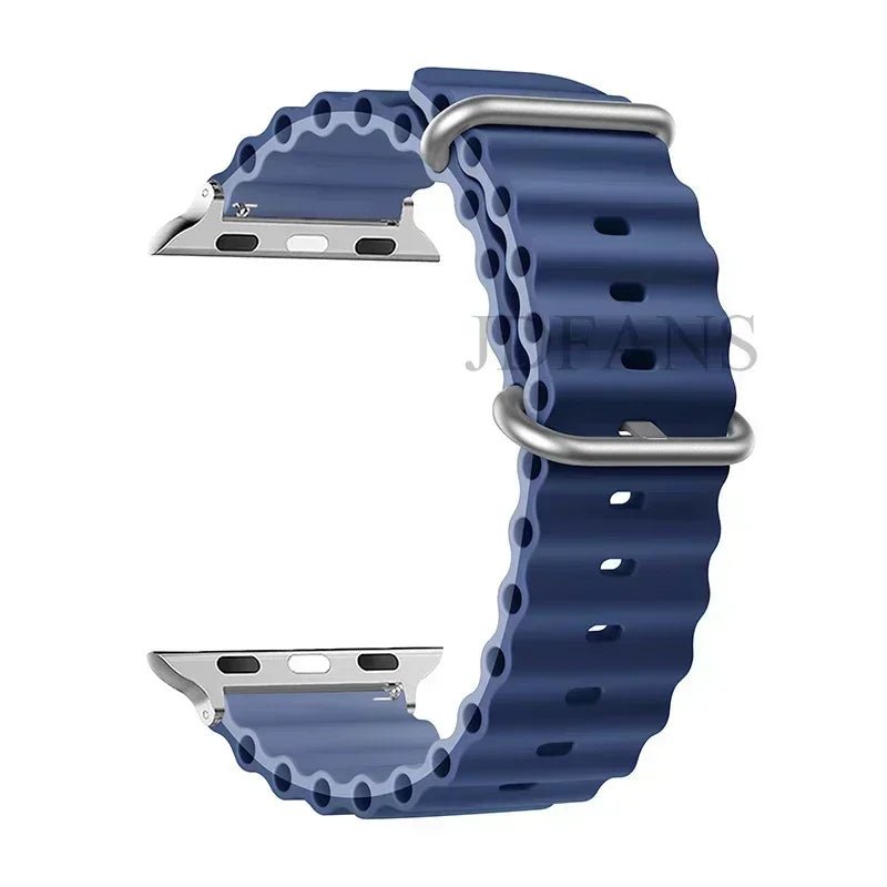 Silicone Ocean strap for Apple watch band Series Ultra 9 8 7 6 5 4 10 SE iwatch bracelet 42mm 44mm 45mm 49mm 40mm 41mm 46mm band - Avero