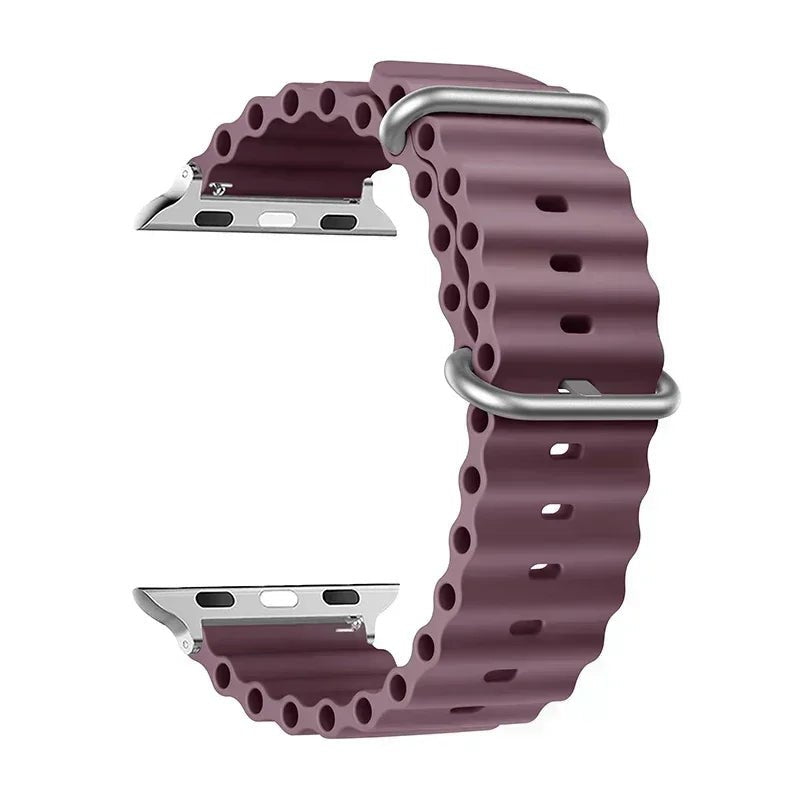 Silicone Ocean strap for Apple watch band Series Ultra 9 8 7 6 5 4 10 SE iwatch bracelet 42mm 44mm 45mm 49mm 40mm 41mm 46mm band - Avero