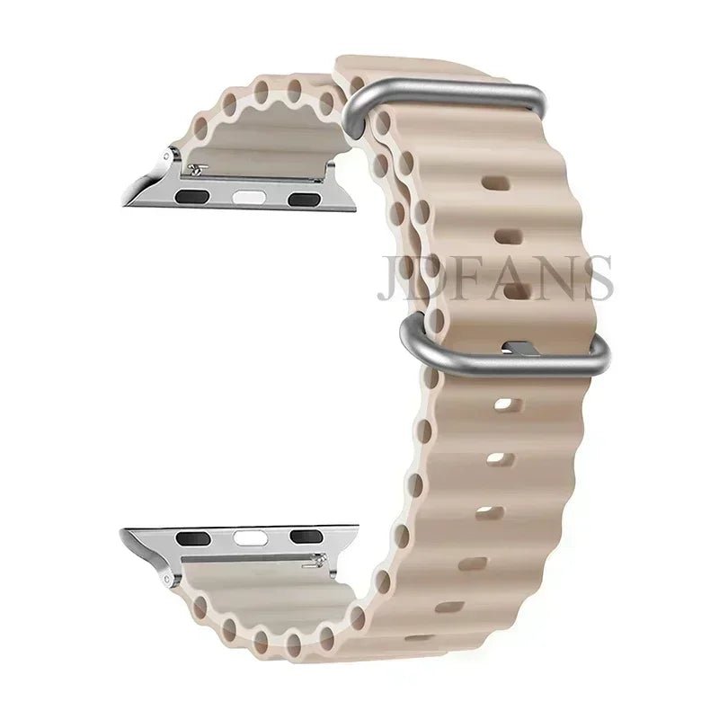 Silicone Ocean strap for Apple watch band Series Ultra 9 8 7 6 5 4 10 SE iwatch bracelet 42mm 44mm 45mm 49mm 40mm 41mm 46mm band - Avero