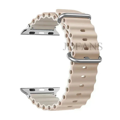 Silicone Ocean strap for Apple watch band Series Ultra 9 8 7 6 5 4 10 SE iwatch bracelet 42mm 44mm 45mm 49mm 40mm 41mm 46mm band - Avero
