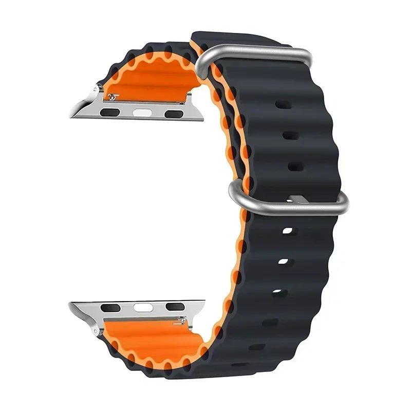 Silicone Ocean strap for Apple watch band Series Ultra 9 8 7 6 5 4 10 SE iwatch bracelet 42mm 44mm 45mm 49mm 40mm 41mm 46mm band - Avero