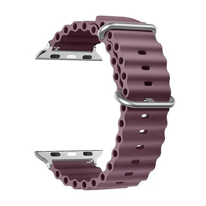 Silicone Ocean strap for Apple watch band Series Ultra 9 8 7 6 5 4 10 SE iwatch bracelet 42mm 44mm 45mm 49mm 40mm 41mm 46mm band - Avero