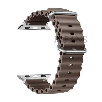 Silicone Ocean strap for Apple watch band Series Ultra 9 8 7 6 5 4 10 SE iwatch bracelet 42mm 44mm 45mm 49mm 40mm 41mm 46mm band - Avero