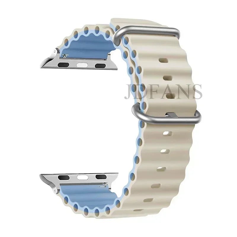 Silicone Ocean strap for Apple watch band Series Ultra 9 8 7 6 5 4 10 SE iwatch bracelet 42mm 44mm 45mm 49mm 40mm 41mm 46mm band - Avero