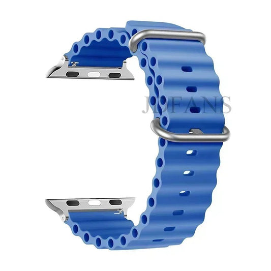 Silicone Ocean strap for Apple watch band Series Ultra 9 8 7 6 5 4 10 SE iwatch bracelet 42mm 44mm 45mm 49mm 40mm 41mm 46mm band - Avero