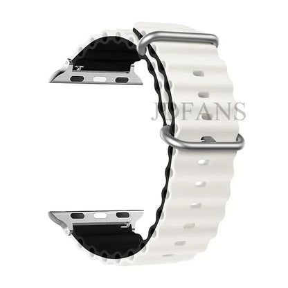 Silicone Ocean strap for Apple watch band Series Ultra 9 8 7 6 5 4 10 SE iwatch bracelet 42mm 44mm 45mm 49mm 40mm 41mm 46mm band - Avero