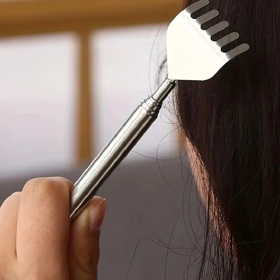 silvery Telescopic Back Scratcher, Portable Extendable Stainless Steel Scratchers for Men Women ，Mothers Gifts，Gifts For Men，G - Avero