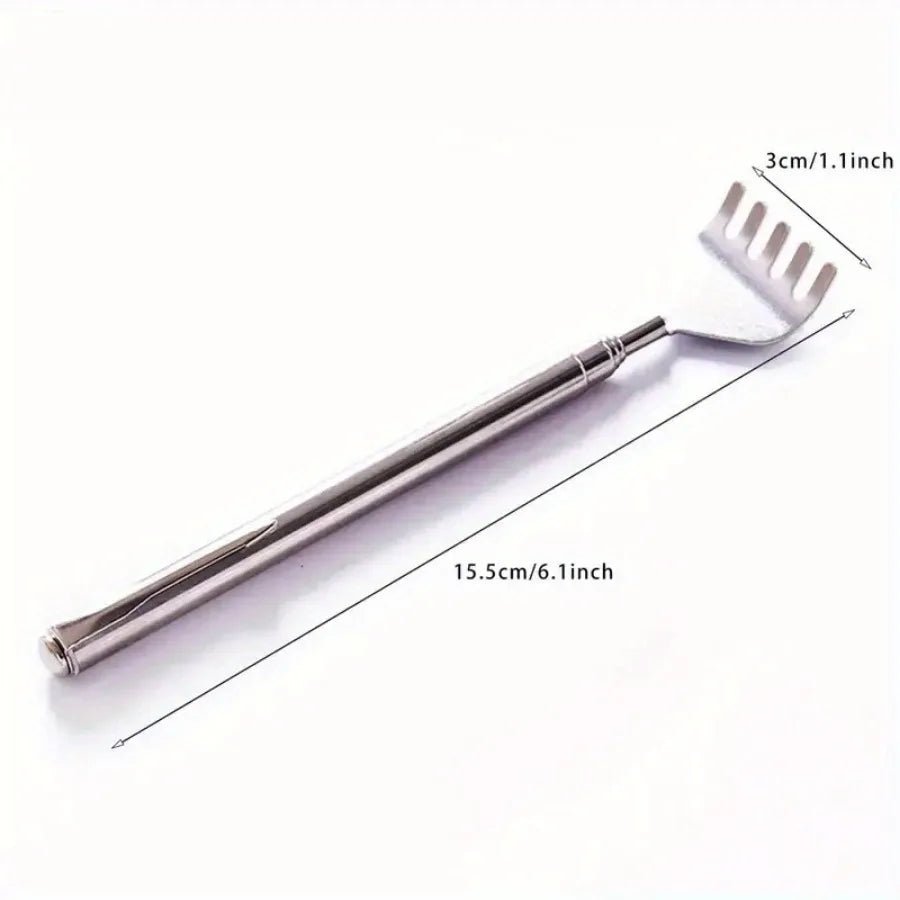 silvery Telescopic Back Scratcher, Portable Extendable Stainless Steel Scratchers for Men Women ，Mothers Gifts，Gifts For Men，G - Avero