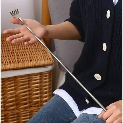 silvery Telescopic Back Scratcher, Portable Extendable Stainless Steel Scratchers for Men Women ，Mothers Gifts，Gifts For Men，G - Avero
