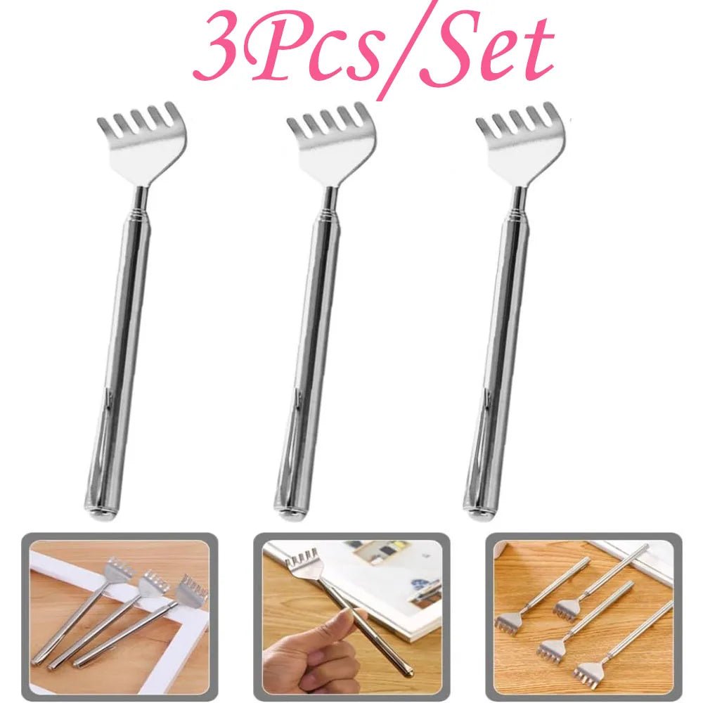 silvery Telescopic Back Scratcher, Portable Extendable Stainless Steel Scratchers for Men Women ，Mothers Gifts，Gifts For Men，G - Avero