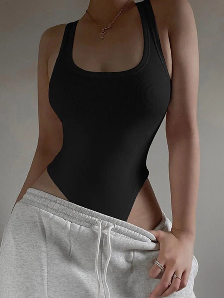 Sleeveless Knit Bodysuit Hot Summer Sexy Bodycon Off Shoulder Halter Tops Casual Street Bodice For Women ClubWear - Avero