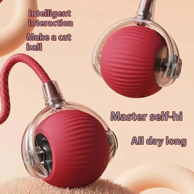 Smart Cat Toys Automatic Rolling Ball Fake Tail Rechargeable Electric Pet Interactive Toy Dog Cat Training Imitate Mouse Tail - Avero