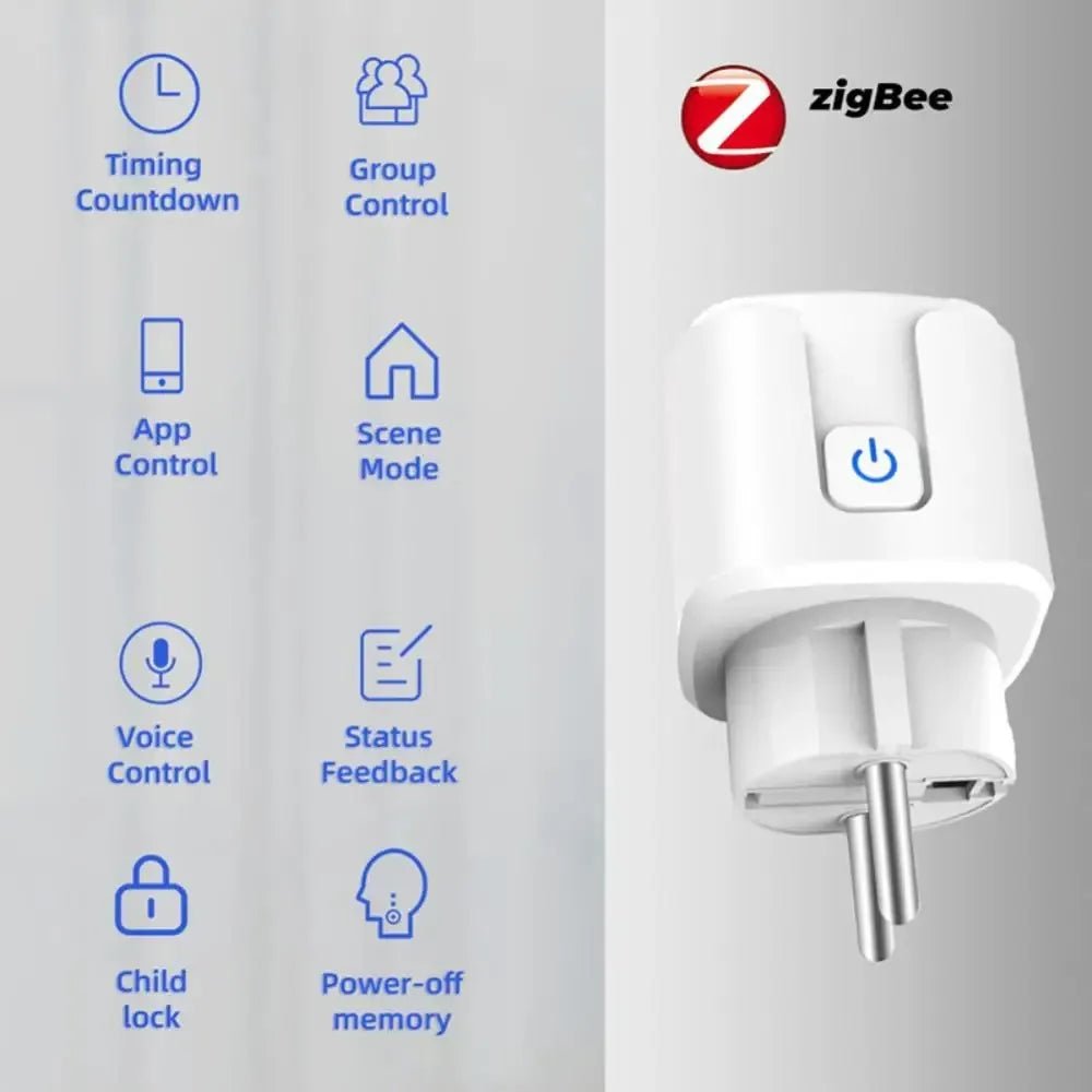 Smart Plug Zigbee EU 16A/20A Smart Socket With Power Monitor Timing Voice Control Works Whit Alexa Google Home Alice - Avero