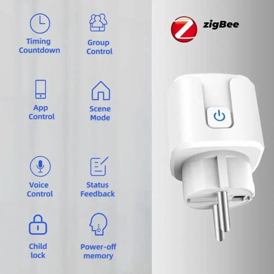 Smart Plug Zigbee EU 16A/20A Smart Socket With Power Monitor Timing Voice Control Works Whit Alexa Google Home Alice - Avero