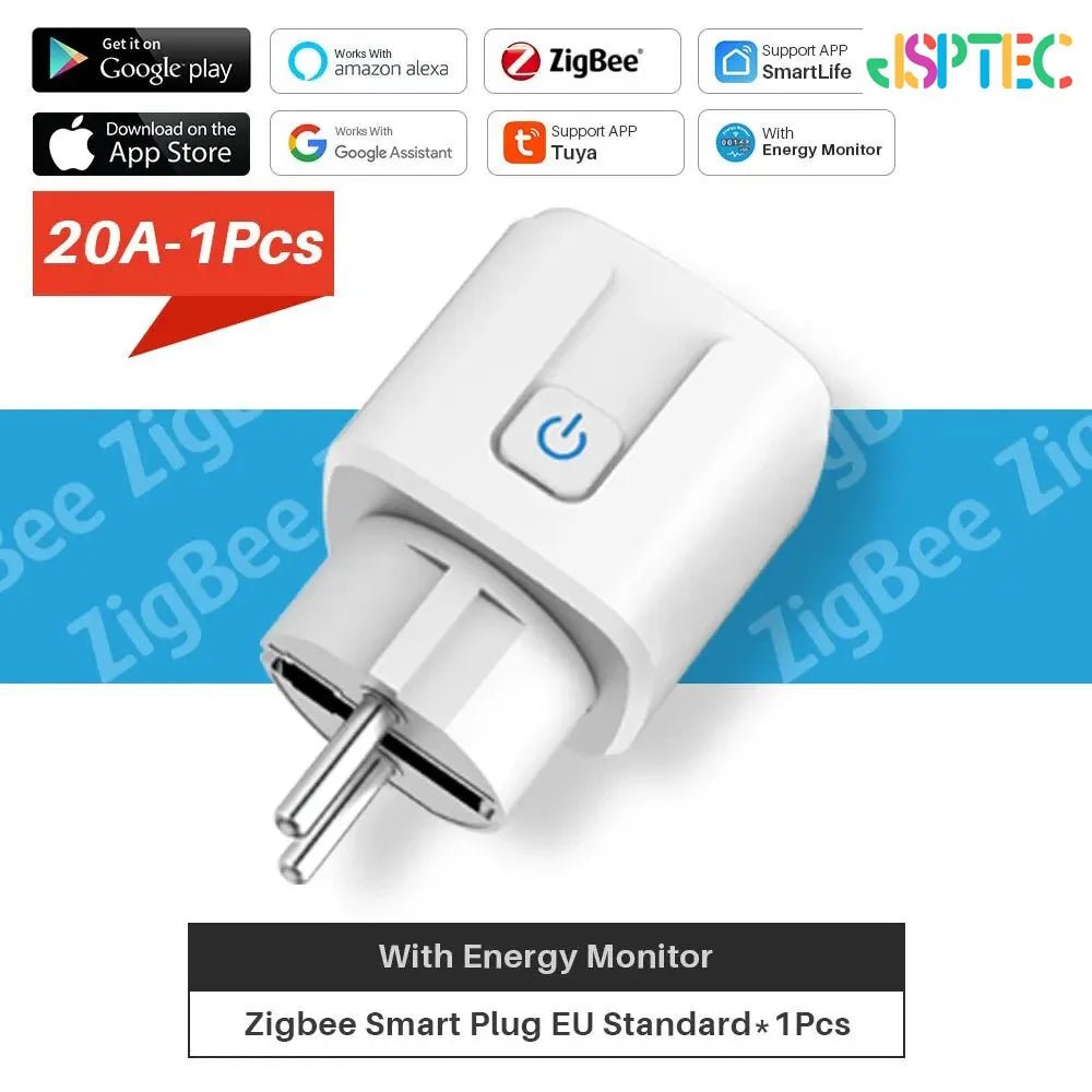 Smart Plug Zigbee EU 16A/20A Smart Socket With Power Monitor Timing Voice Control Works Whit Alexa Google Home Alice - Avero