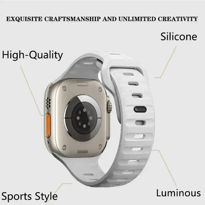 Soft Silicone Strap For Apple Watch Band Ultra 49mm 44mm 45mm 42mm 41mm 42mm 38mm Sport Watchband IWatch Serise 9 8 7 6 Bracelet - Avero