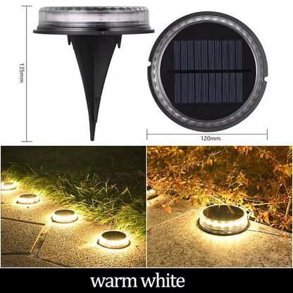 Solar Ground Lights Outdoor Decorations, 12LED Solar Garden Lights Waterproof, Solar Disk Lights for Yard, Pathway, Lawn, Patio - Avero