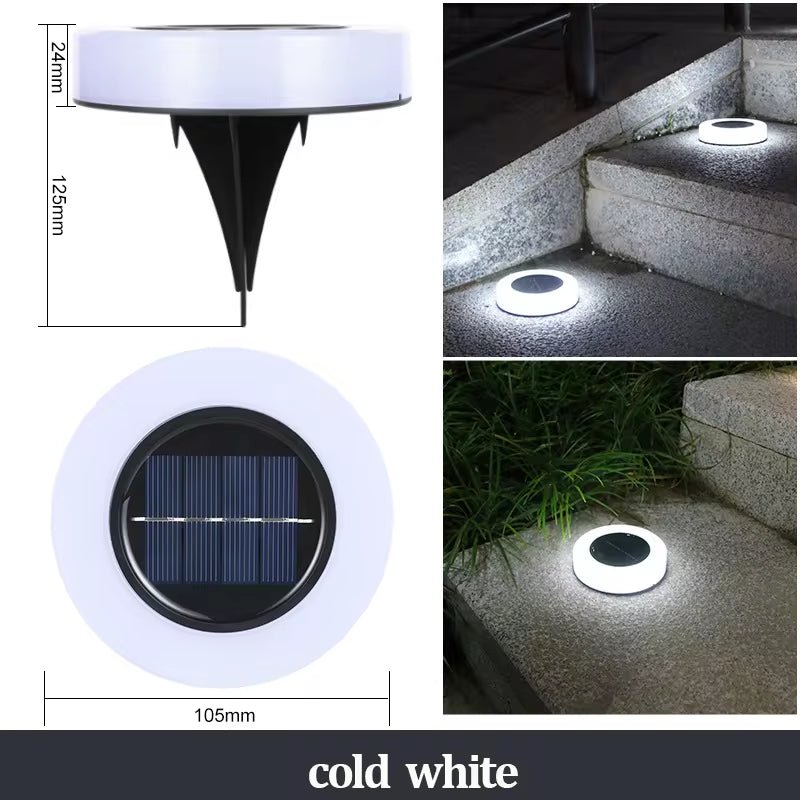 Solar Ground Lights Outdoor Decorations, 12LED Solar Garden Lights Waterproof, Solar Disk Lights for Yard, Pathway, Lawn, Patio - Avero